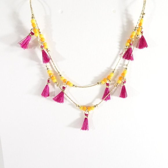Banana Republic Summer Friday Fringe Necklace NWT - Picture 2 of 2